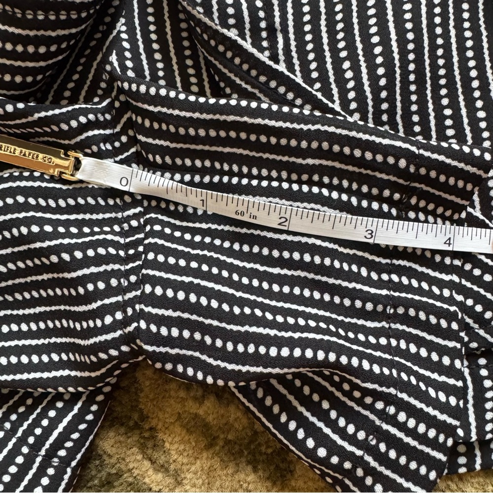 Max studio | high waisted paper bag shorts Black and White Striped - Picture 6 of 10